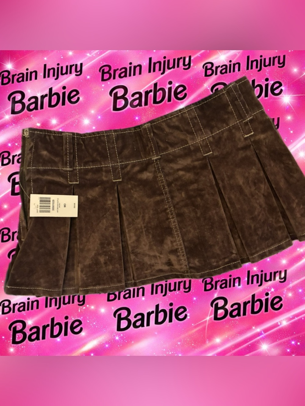 Brown pleated skort
